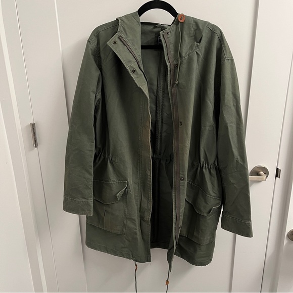 Abercrombie & Fitch Twill Boyfriend Parka - Army Green - Picture 6 of 10